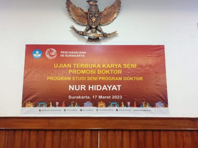 Ujian Pertanggungjawaban Karya Seni Promosi Doktor Program Studi Seni Program Doktor atas nama Nur Hidayat