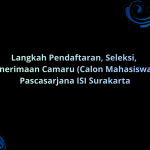 Langkah Pendaftaran, Seleksi, dan Penerimaan Camaru (Calon Mahasiswa Baru) Pascasarjana ISI Surakarta